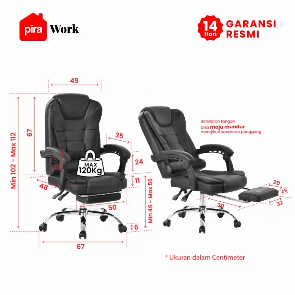 Promo Kursi Manager Pira Hutt PC Dudukan Nyaman Dan Empuk Murah Yk(dw)
