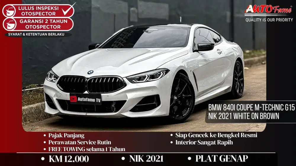 BMW 840i Coupe M-Technic G15 NIK 2021 White On Brown