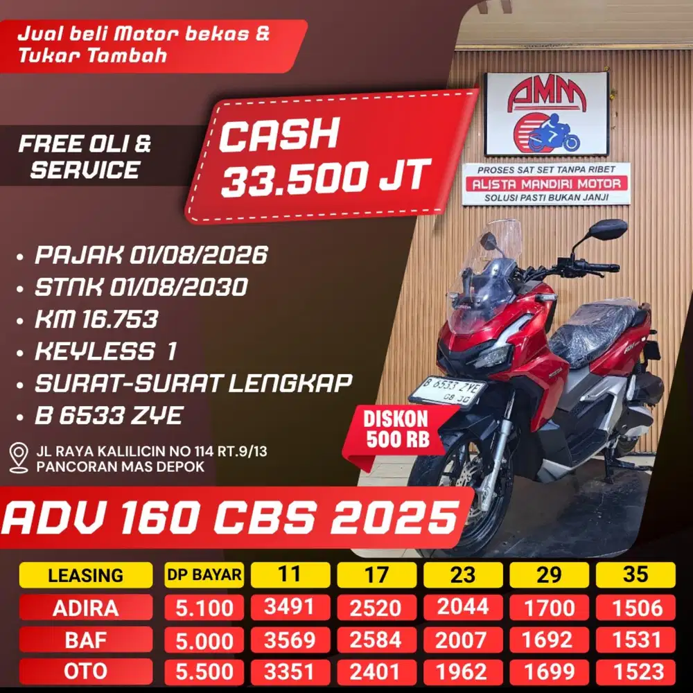 ADV 160 CBS 2025 PAJAK HIDUP CASH / KREDIT ALISTA