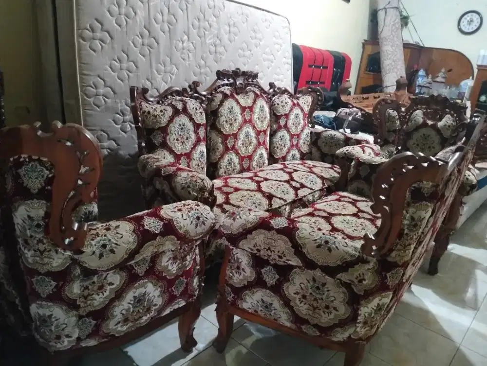 set kursi tamu jati Jepara asli siap pakai