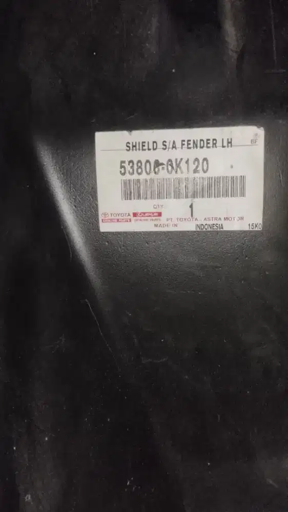 SHIELD SUB-ASSY, FR FENDER SPLASH, LH kiri INNOVA 2012