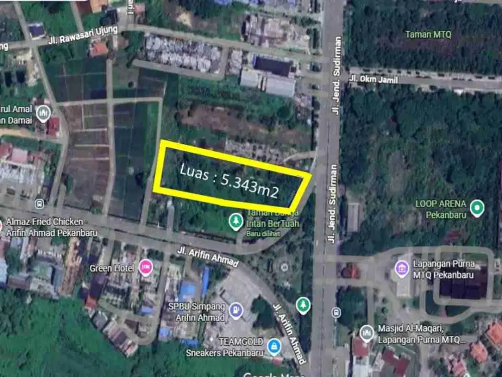 TANAH PRIME 6.000M² DI JL. ARIFIN AHMAD - SUDIRMAN PEKANBARU KOTA