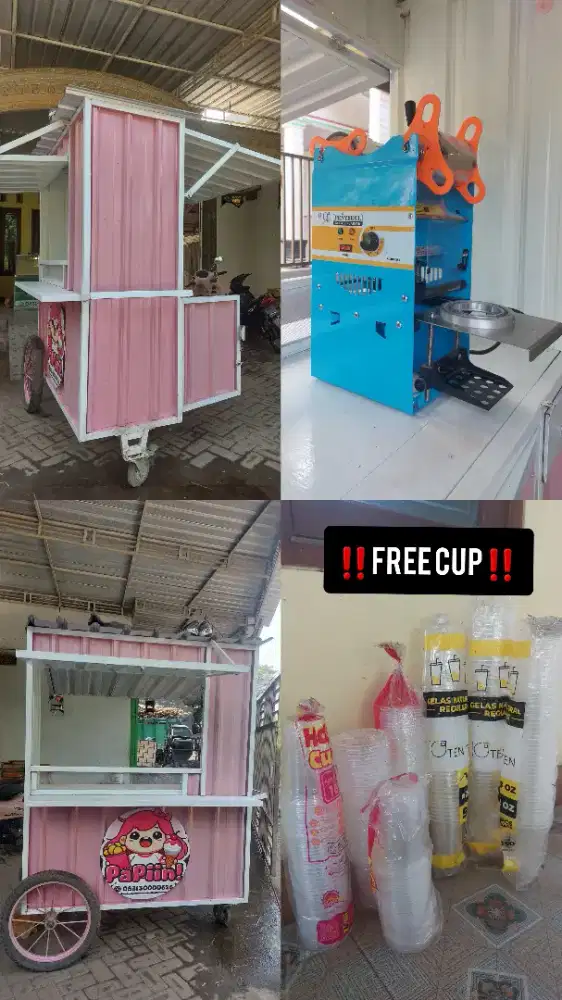 Gerobak + cup sealer pemakaian 1bulan
