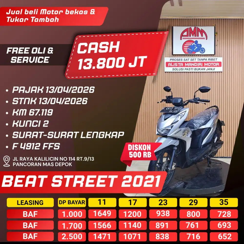 BEAT STREET 2021 DP 1 JUTA KUNCI 2 CASH / KREDIT ALISTA