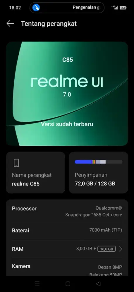 Realme c85 128 black mulus