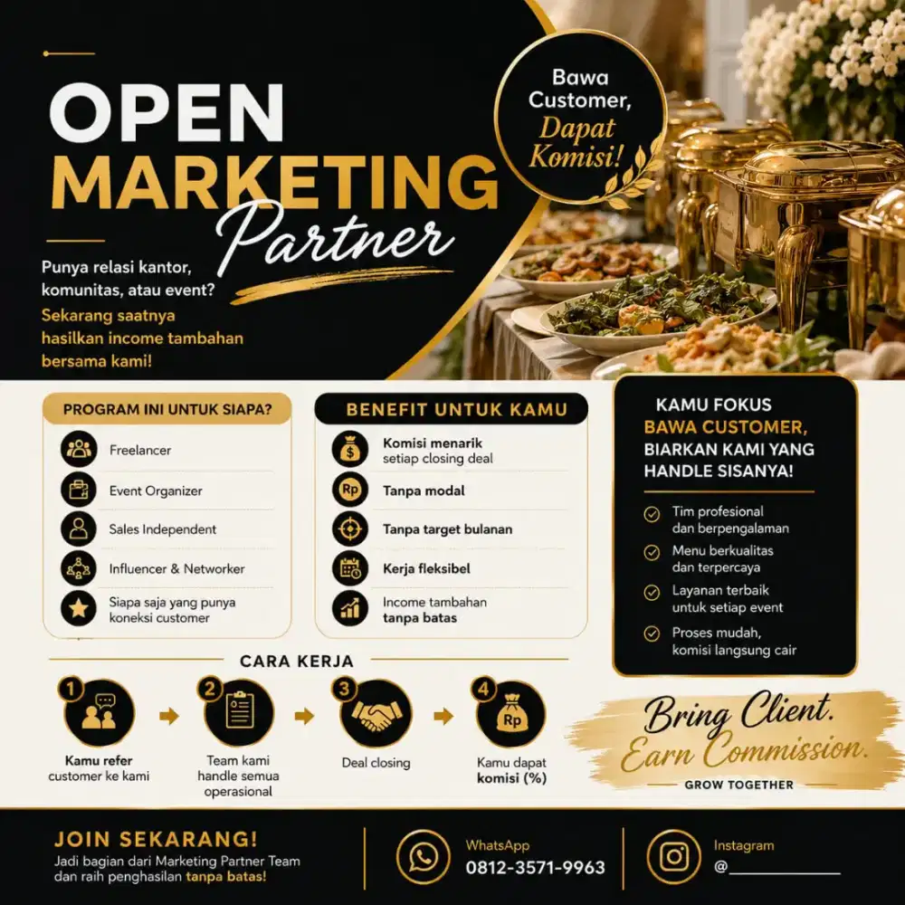Dicari Marketing Freelance Catering