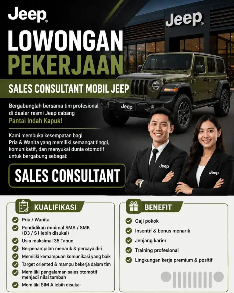 Lowongan sales mobil jeep