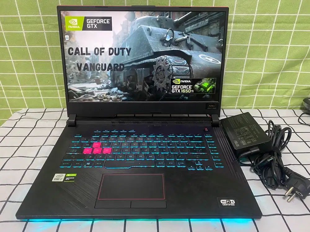 Asus Rog G512Li core i7 GTX1650Ti 16gb 512gb 144Hz siap pakai