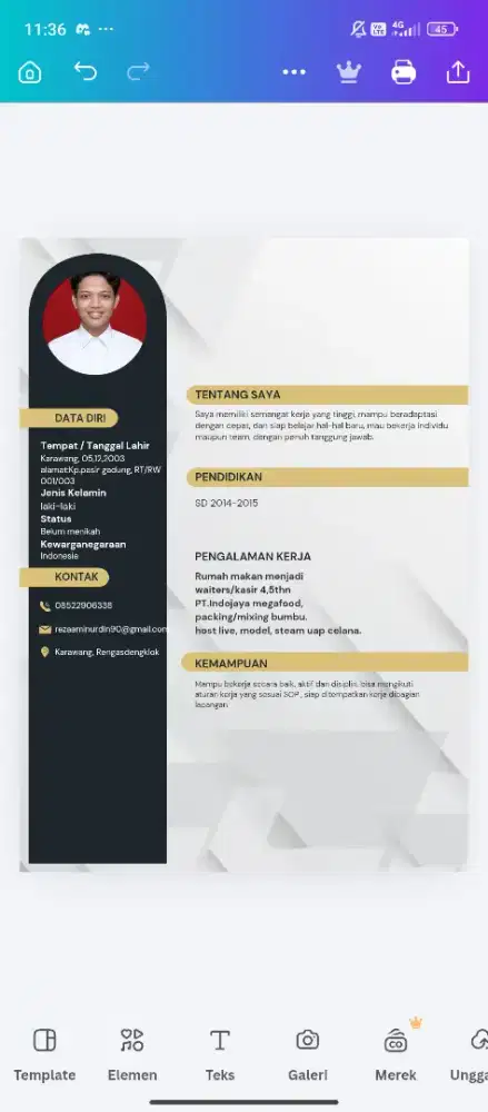 Saya sedang cari kerjaaan