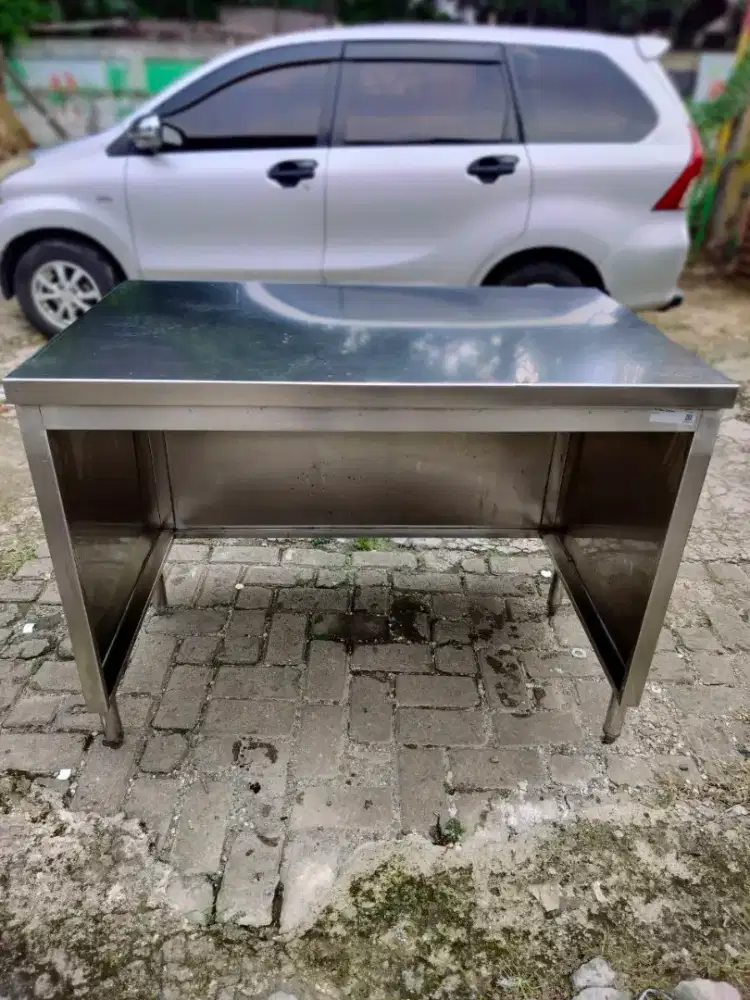meja open kabinet stainless 112 x 70 x 85
