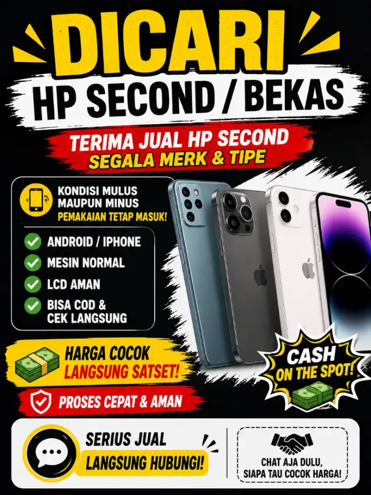 TERIMA JUAL HP SECOND SEGALA MERK & TIPE