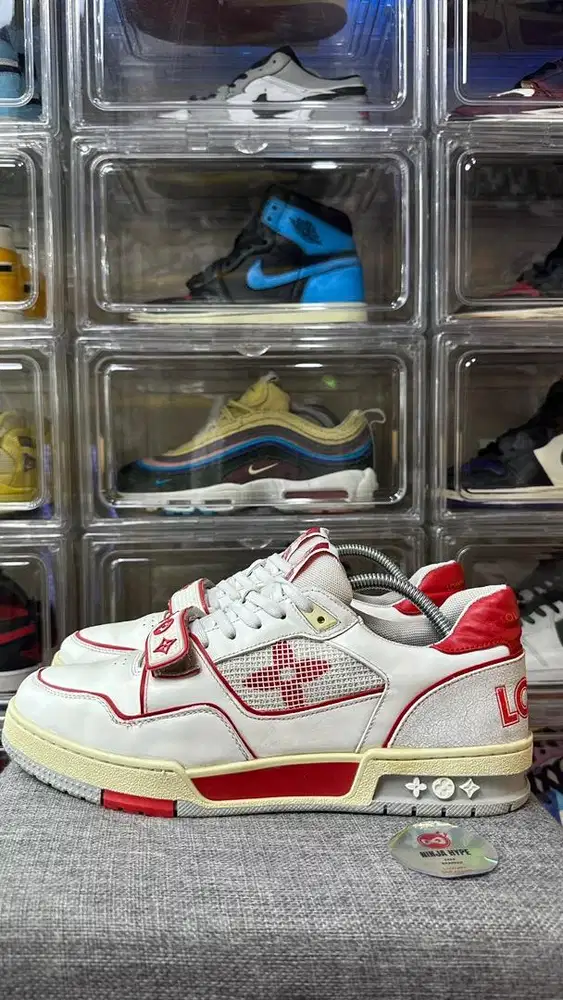LOUIS VUITTON TRAINER RED MESH VELCRO