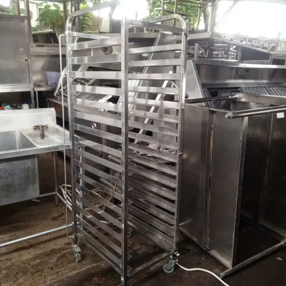 troly tray stainless 47 x 62 x 170 (16 tray)