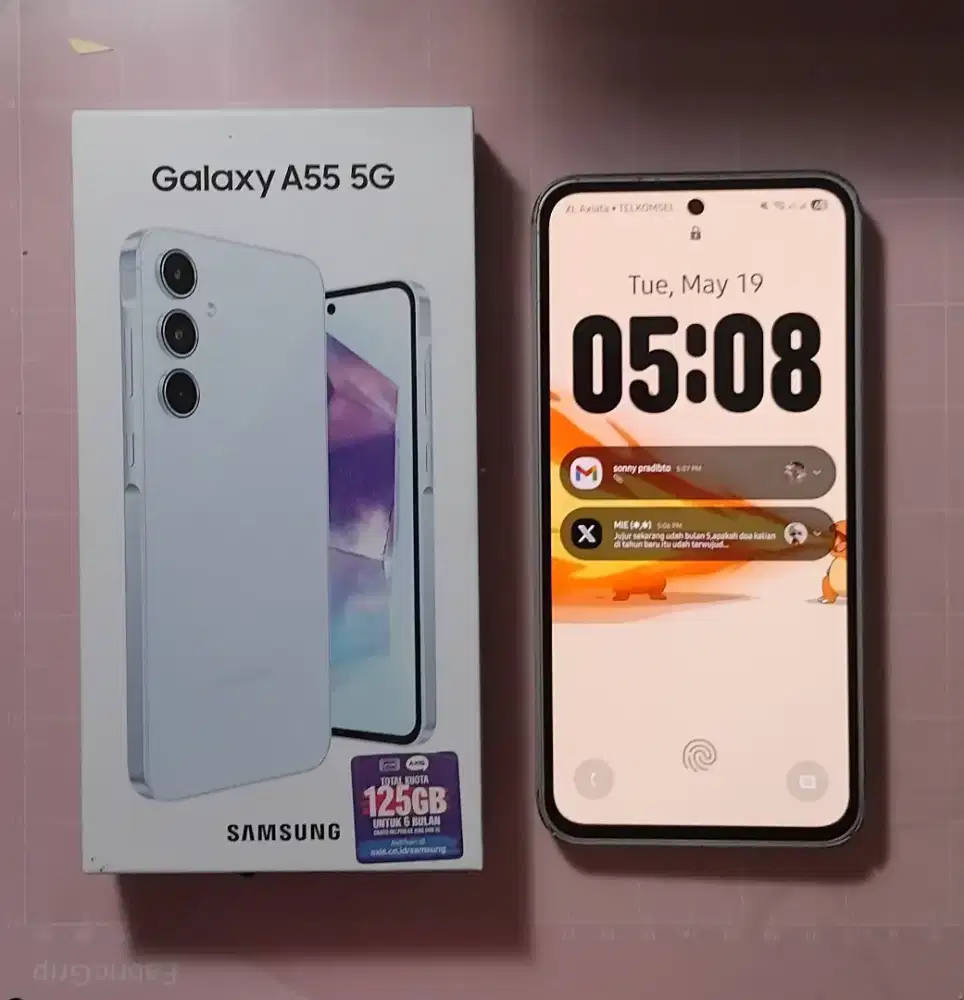 Dijual Samsung Galaxy A55 8/256GB 5G Warna Ice Blue Fullset Resmi