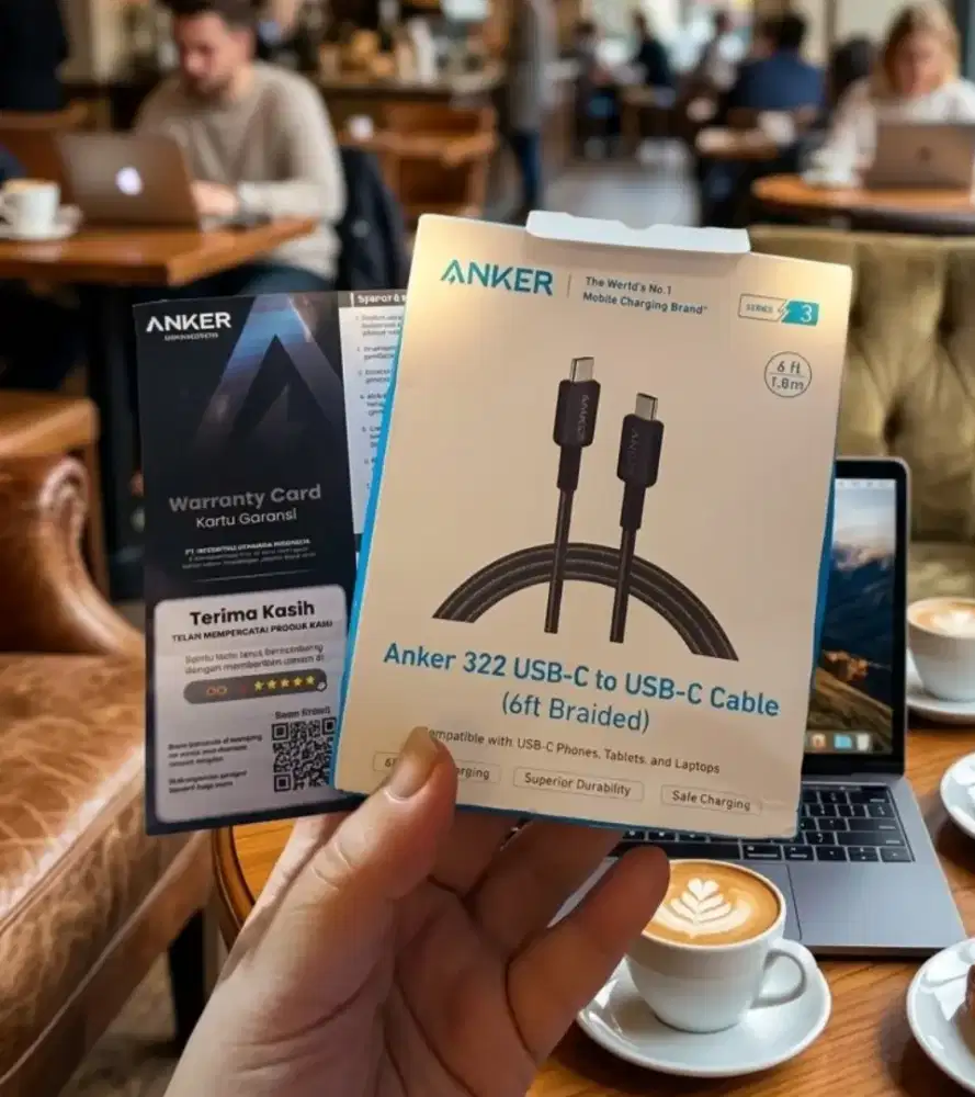 [SEGEL BOX] ANKER Kabel C to C (USB C) 1.8 meter 60W A81F6 Garansi