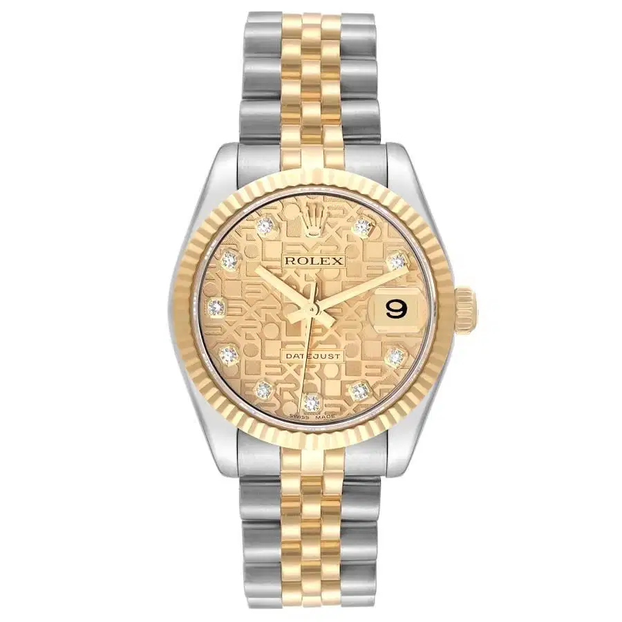 Rolex Datejust Lady 31m, Diamond Index, Computer Dial 18K Yellow Gold