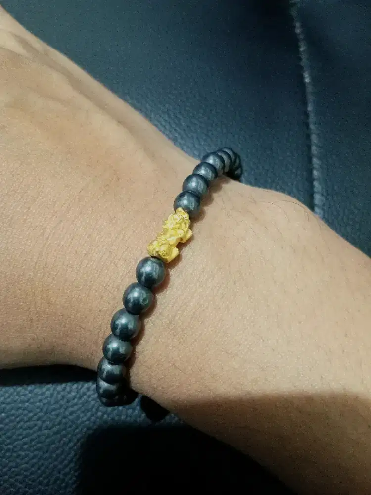 Gelang emas LM 1/2 gr pixiu naga batu grey