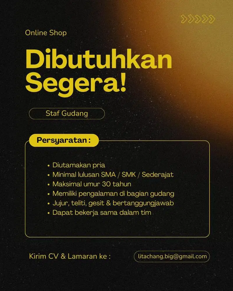 Lowongan Staf Gudang