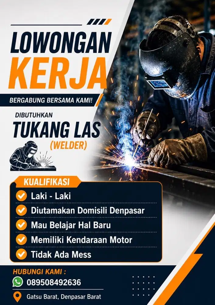 Lowongan Kerja - TUKANG LAS (WELDER)