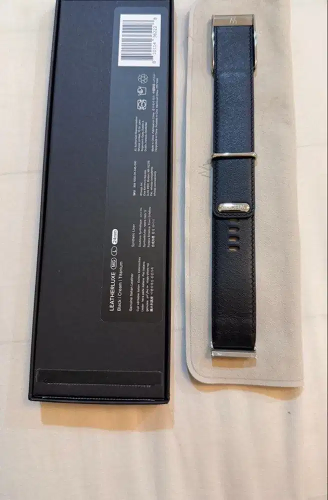 strap whoop MG life leather titanium dan knit putih