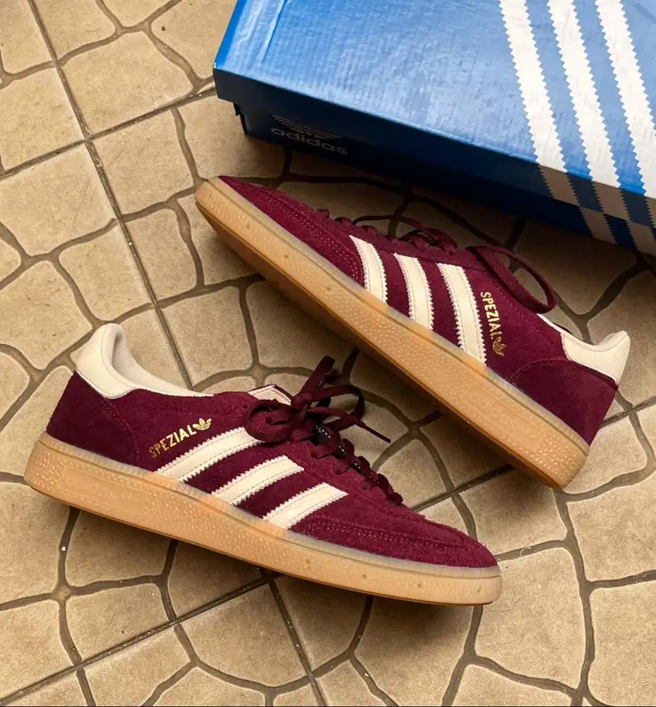 fs adidas handball spezial maroon cream white size 39 ex 807