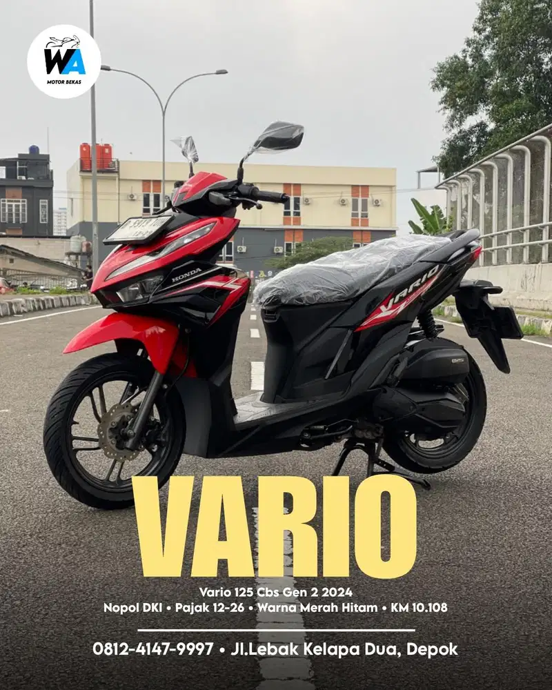 Cash/Kredit Honda Vario 125 Cbs Gen 2 Tahun 2024 GARANSI MESIN