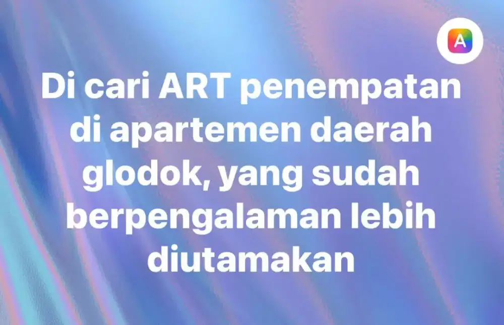Di cari ART penempatan jakarta barat