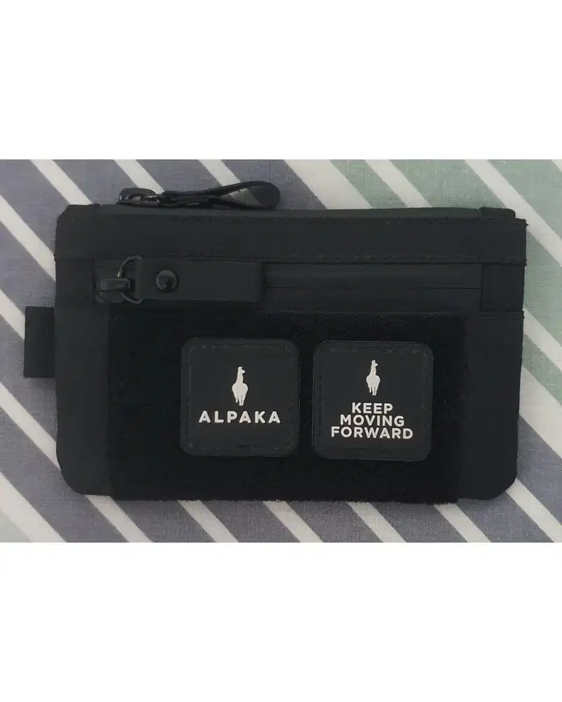 Alpaka zip pouch velcro hook loop wallet card coin dompet original