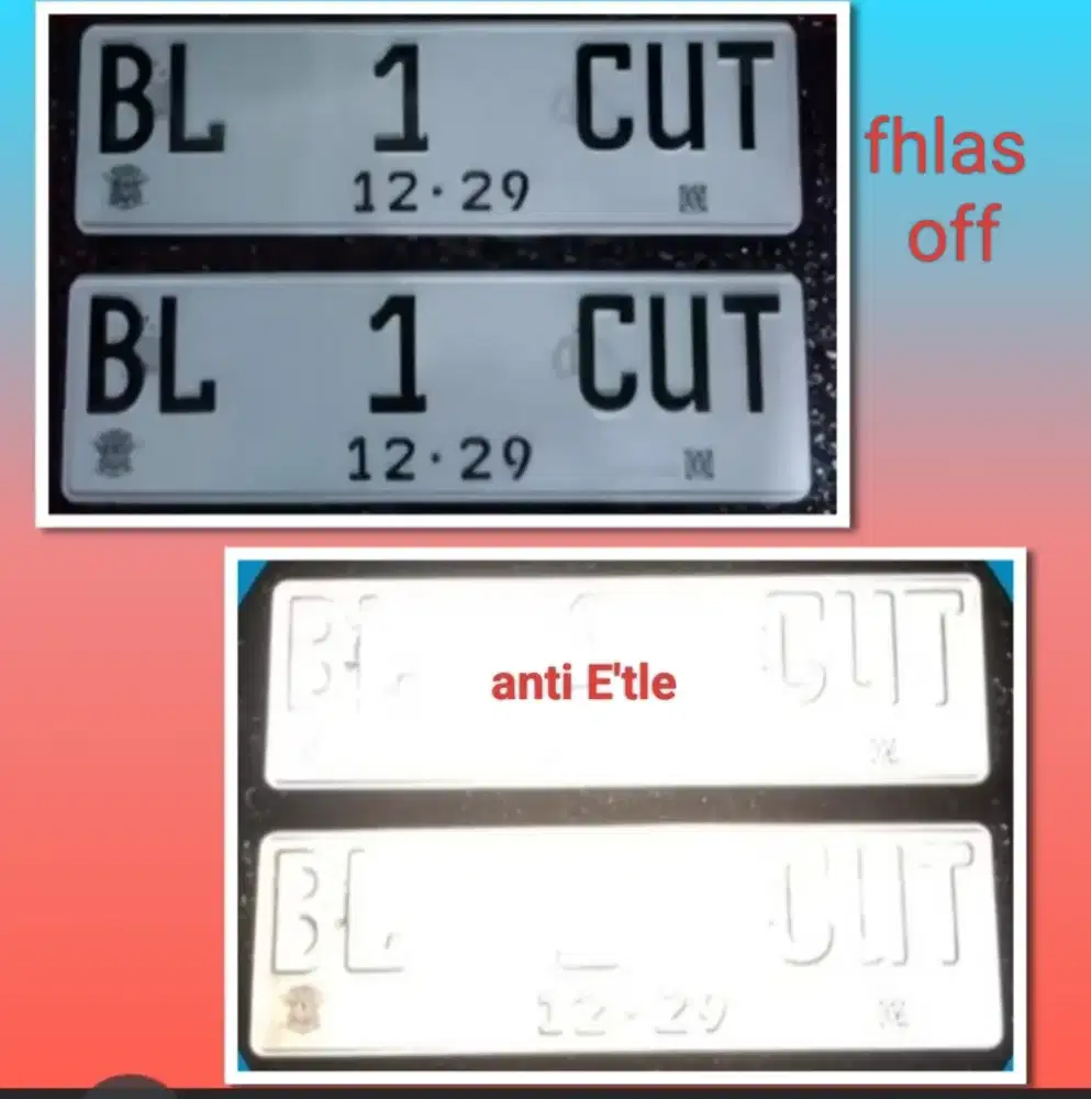 Plat mobil full reflektif barcode blank