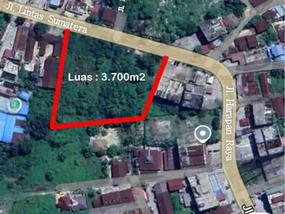 TANAH STRATEGIS 3.700M² DI JALAN HARAPAN RAYA LINTAS SUMATERA