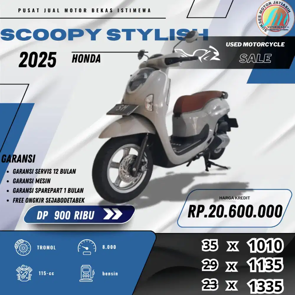 HONDA SCOOPY STYLISH 2025 DP&ANGSURAN TERMURAHSYRT KTP&KK(SUKSESMOTOR)