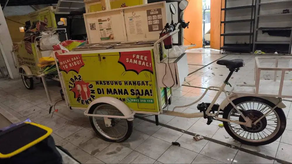 Gerobak Listrik Jualan Makanan Roda 3 — Food Cart Usaha