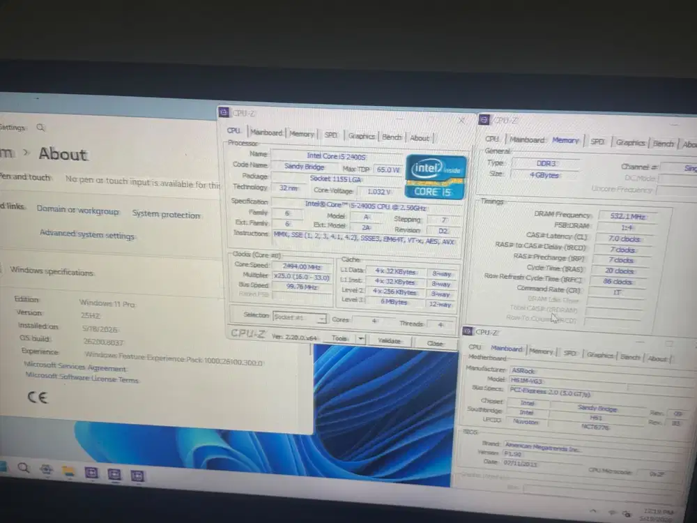 PC Komputer Windows 11 Intel Core i5 Dengan Microsoft Office