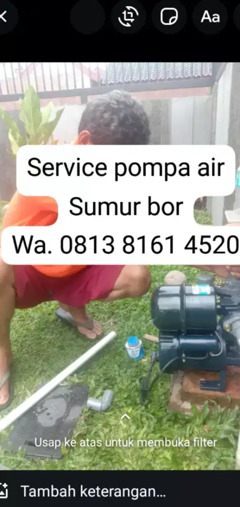Tukang sumur bor pasang filter service pompa air sanyo