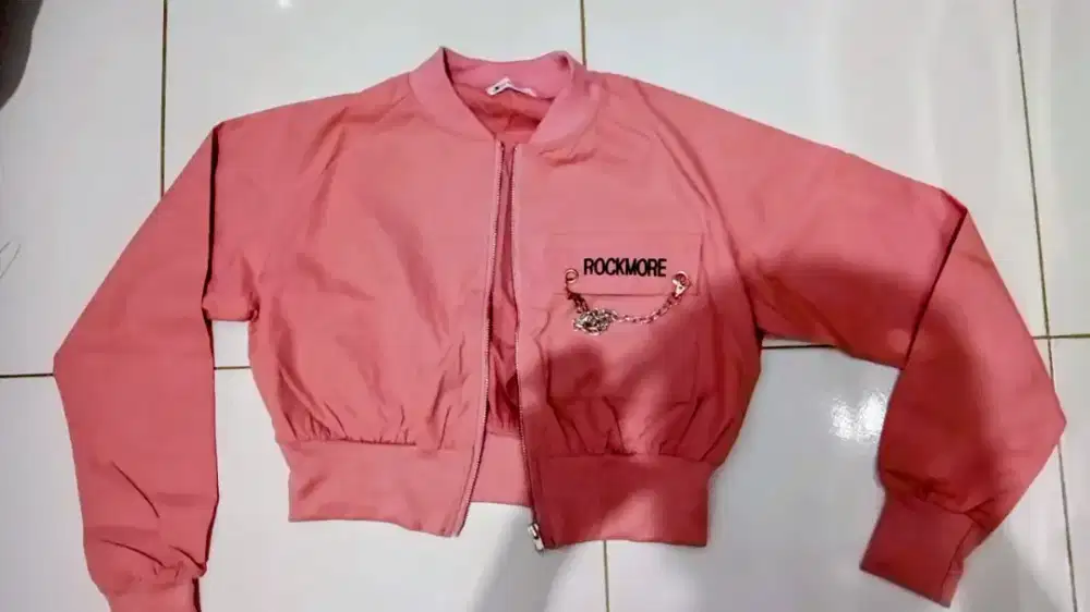 Jaket bomber premium warna pink new