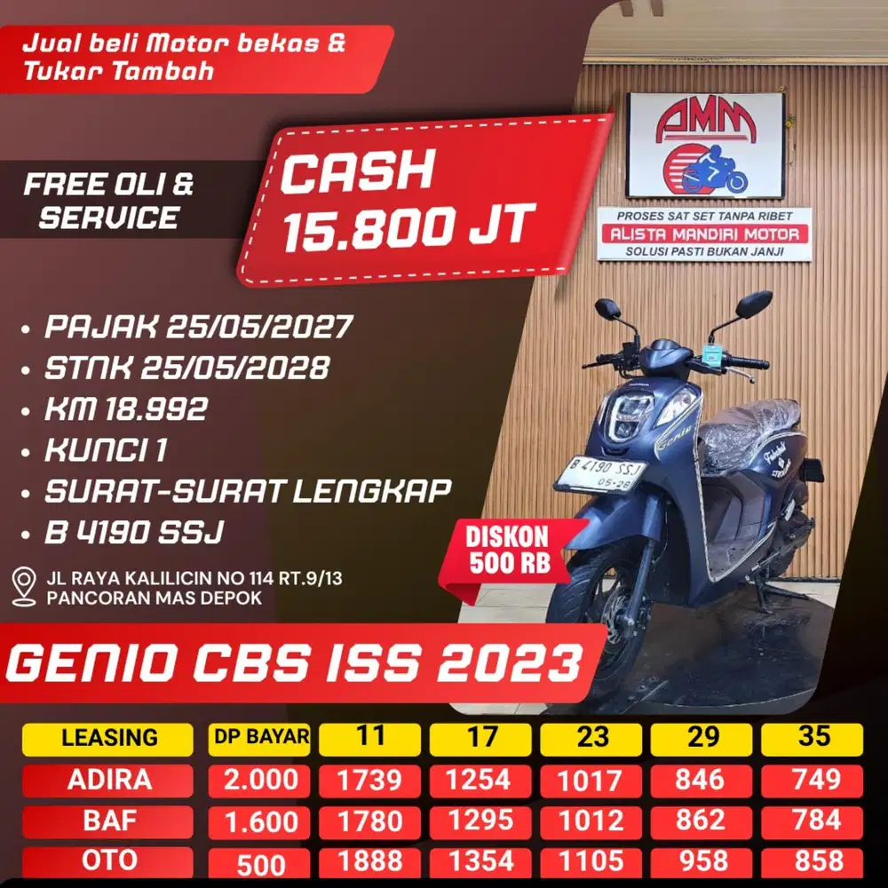GENIO CBS ISS 2023 DP 500 PAJAK HIDUP CASH / KREDIT ALISTA