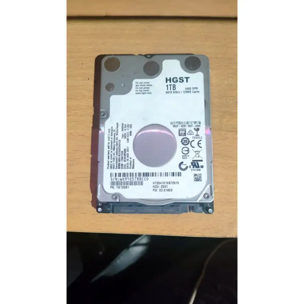 Harddisk 1TB 2.5inc HGST