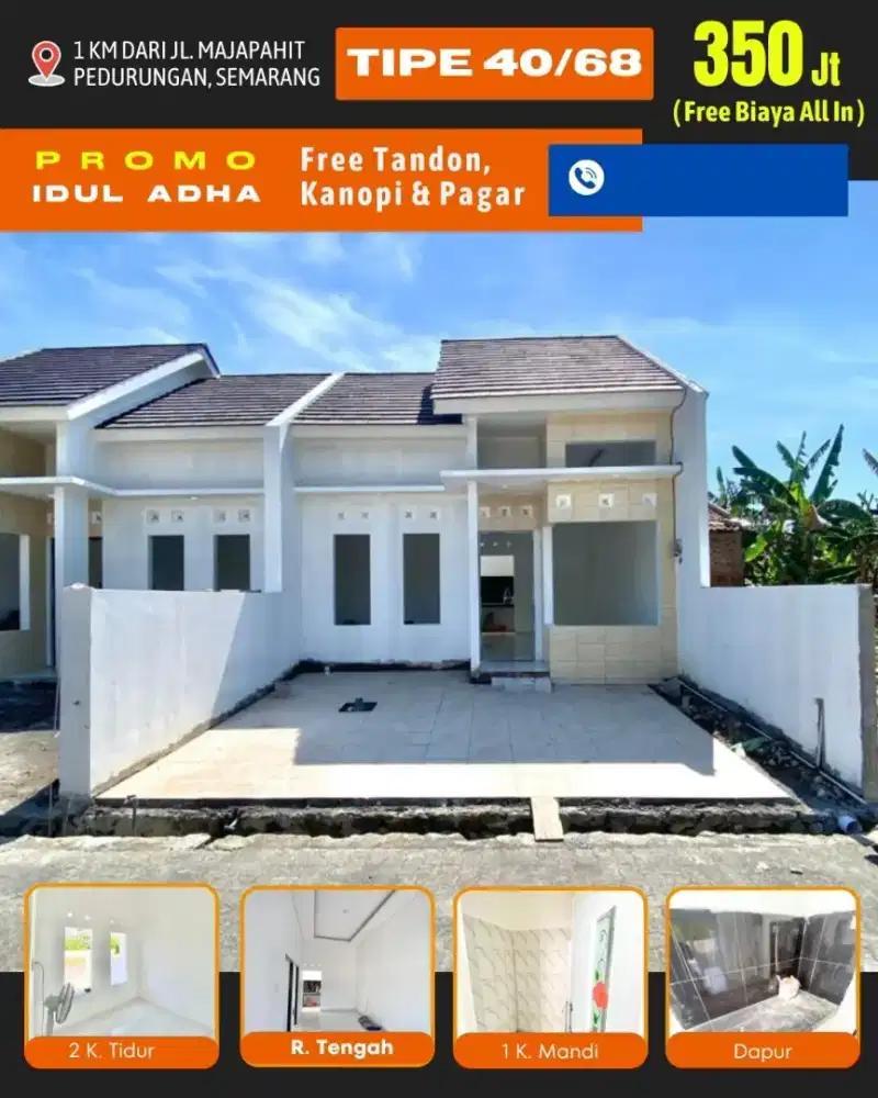 DI JUAL RUMAH BARU SIAP HUNI DI PLAMONGANSARI  PEDURUNGAN