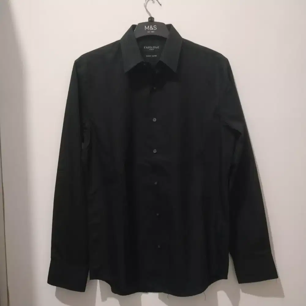 Kemeja Hitam Executive Lengan Panjang Slim Fit Baru