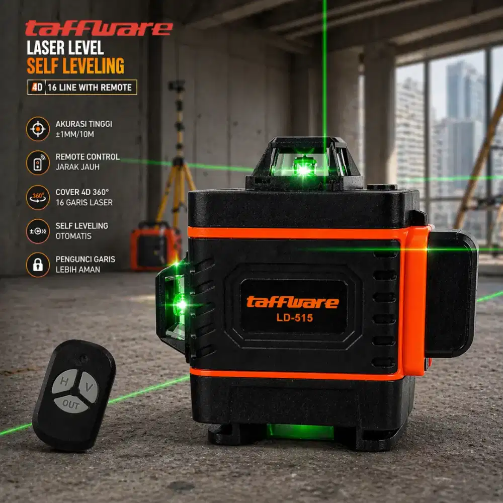 Laser Level Self Leveling 4D 16 Line with Remote