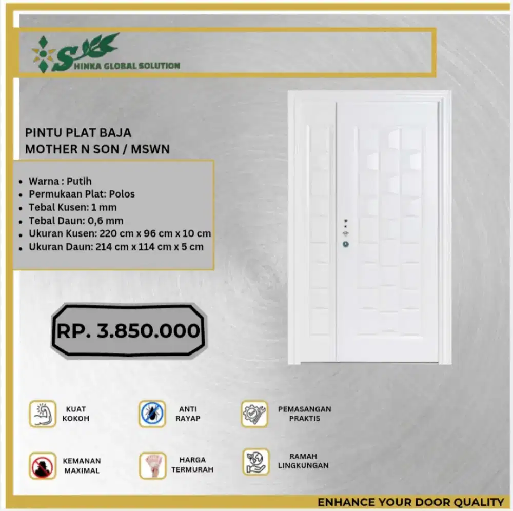 Pintu Plat Baja tipe MOTHER N SON /MSWN