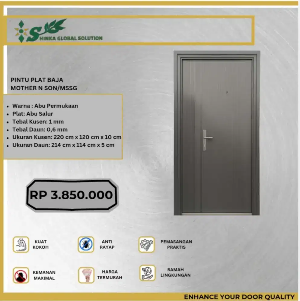 Pintu  Plat Baja Tipe MOTHER N SON / MSSG