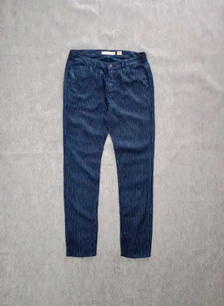 Pant vintage BLUE LINEN TRIPLE size 32-33