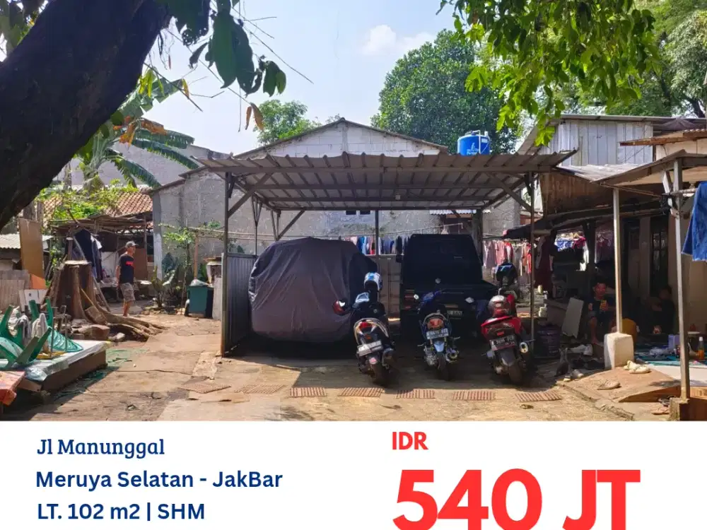 HFN0354 JUAL CEPAT tanah parkiran di jalan Manunggal, Meruya Selatan, Jakarta Barat