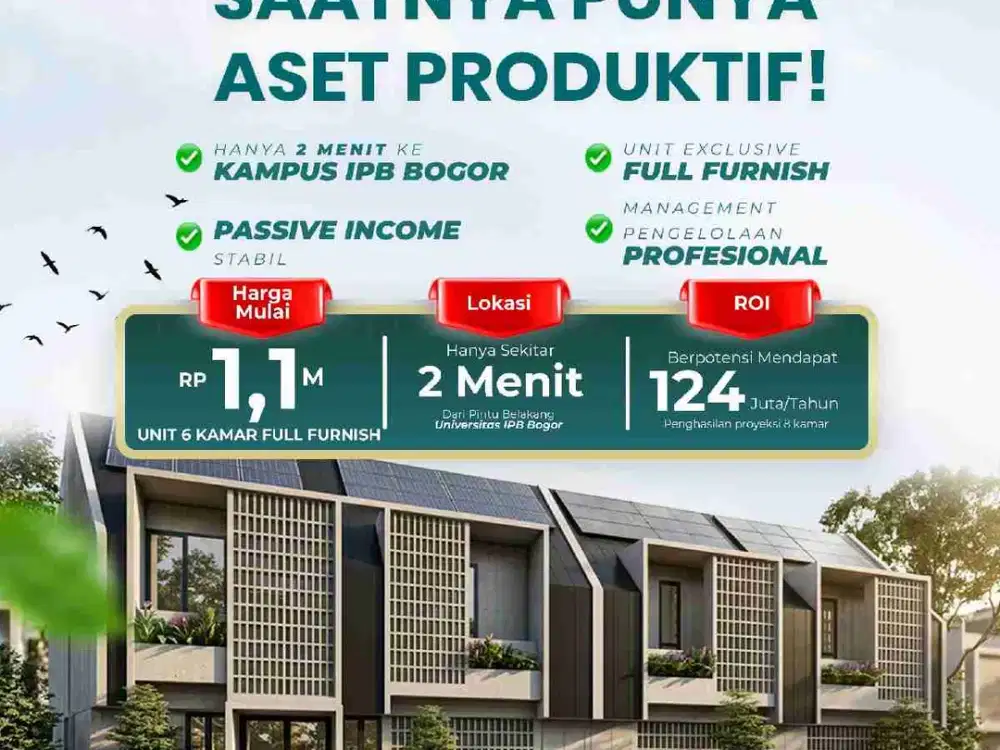 Jual Kost Premium Full Furniture Hanya 2 Menit Dari Universitas IPB Bogor