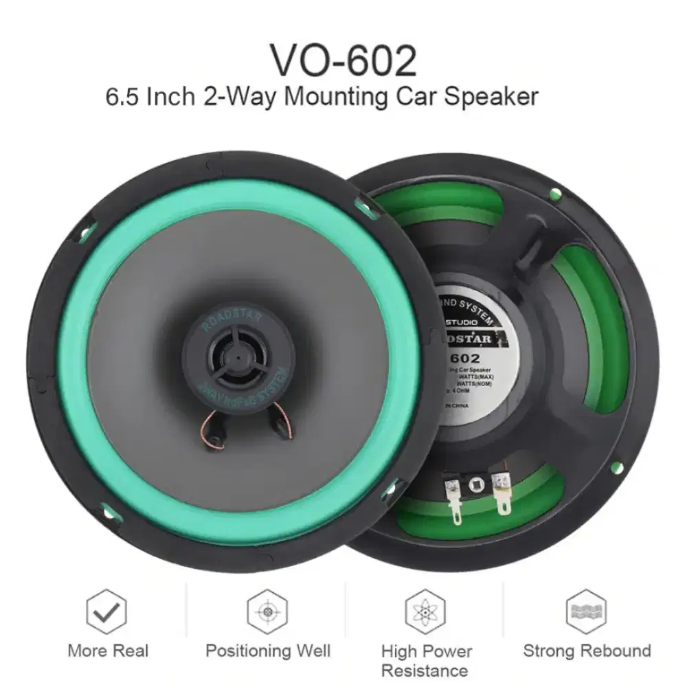 Roadstar Speaker Subwoofer Mobil HiFi 6.5 Inch 160W 1 PCS