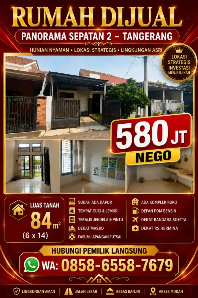 Dijual Cepat Panorama Sepatan, tangerang