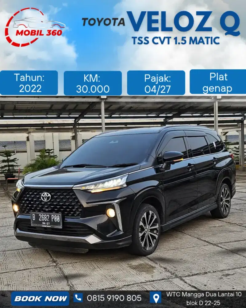Veloz Q TSS 1.5 matic tahun 2022 hitam