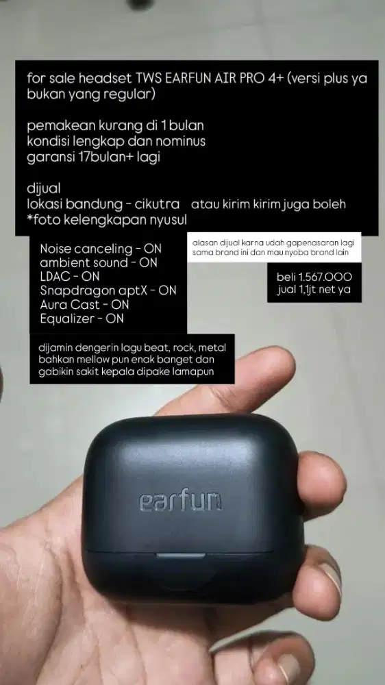 TWS Earfun air pro 4+