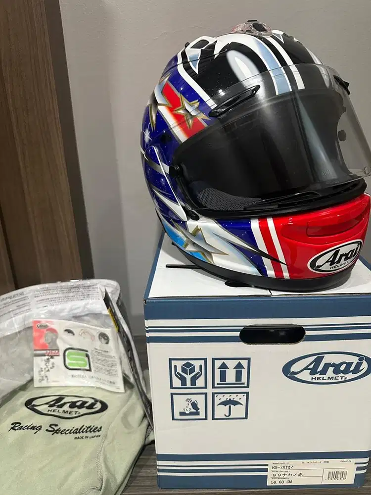 BNIB Helm Arai RX-7X Nakano Red 99! Size L
